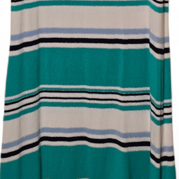 Tommy Bahama Teal/White Striped Summer Dress Size Medium - Picture 3 of 6